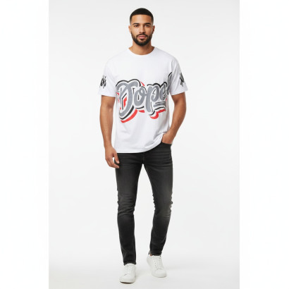 Dope Printed Drop Shoulder- White