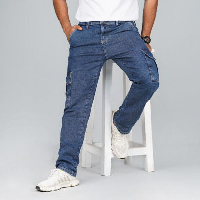 Six Pocket Denim Cargo- Acid Washed