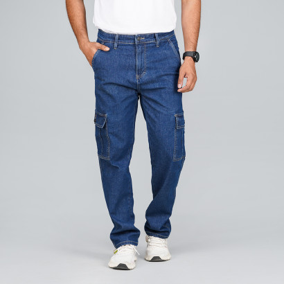Six Pocket Denim Cargo Pant- Raw Denim