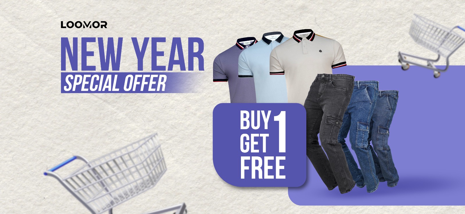 New Year's Denim Deal: Grab one, get a polo free.