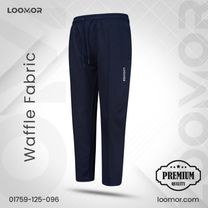 Men's Premium Waffle Fabric Trouser- Navy Blue